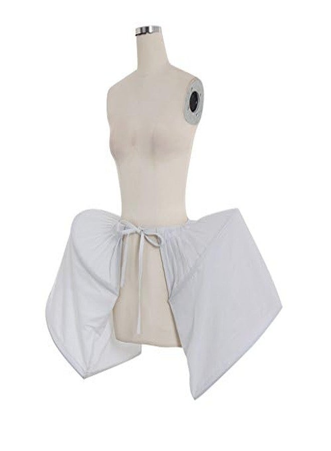 DUNHAO COS Women's White Crinoline Pannier Underskirt Victorian Dress (2 Hoops Double Pannier) - Image 3