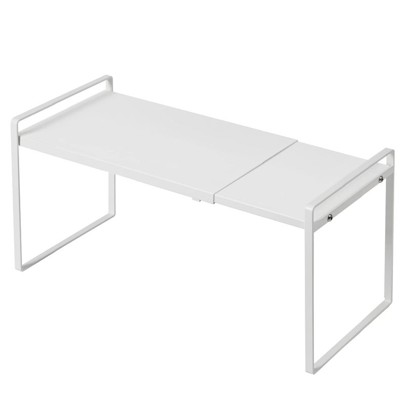 Nxconsu Expandable Cabinet Shelf Organizer Riser for Kitchen Pantry Cupboard Under Sink Countertop Home Storage Organization Rack Space Saver Freestanding Heavy Duty Nonslip Stackable White Large