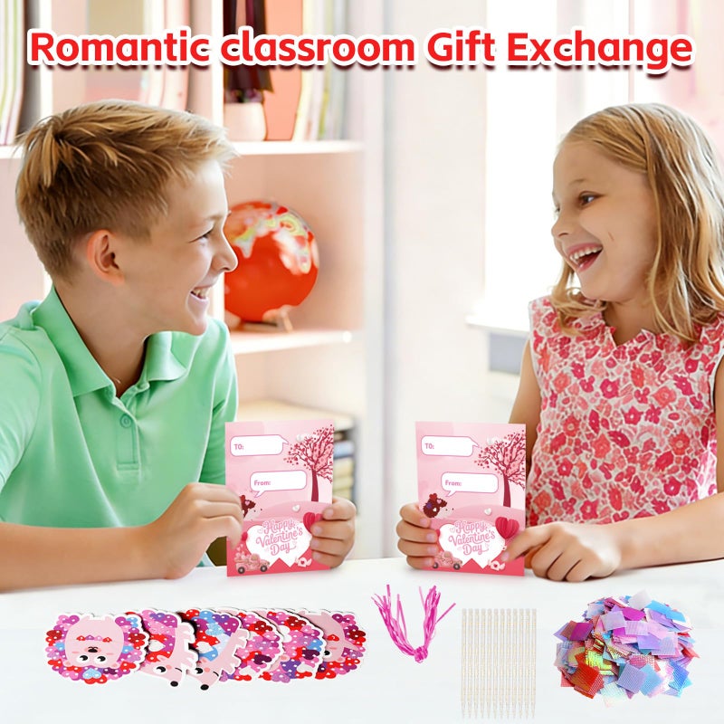 Fennoral 12 Pack Valentine's Day Craft Kits for Kids Make You Own Hedgehog Heart Poke in Art and Craft with Card DIY for Valentines Day Gift for Kids Classroom Activities Party Decoration - Image 3