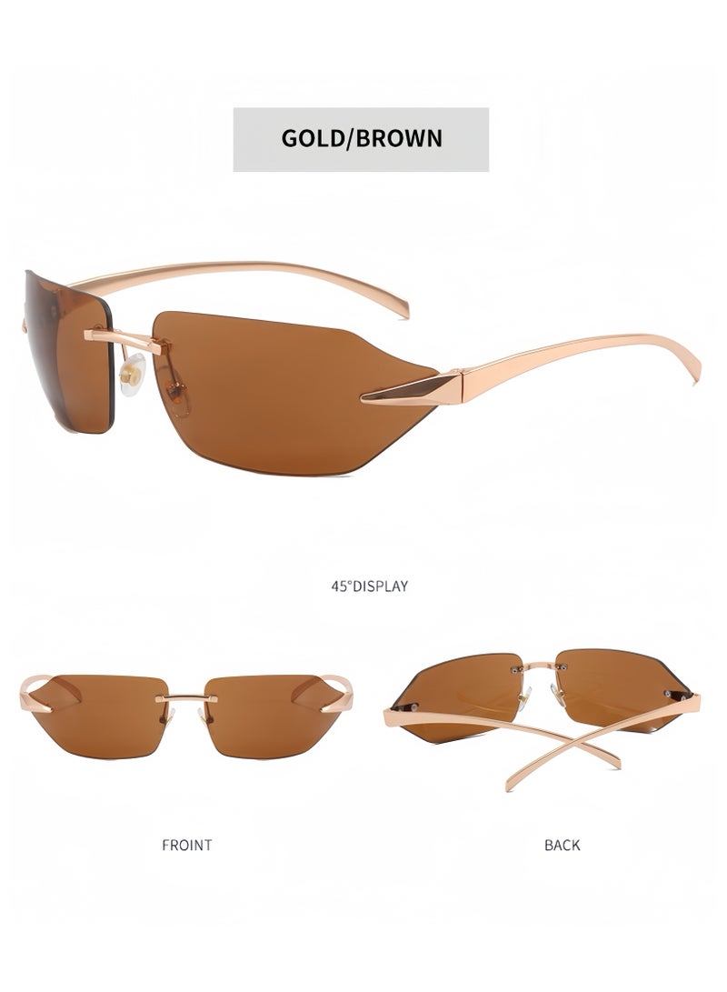 Generic 2024 New Borderless European and American Personalized Trendy Sunglasses  - Image 2