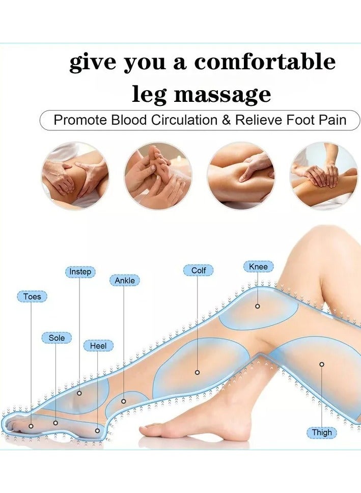 Sequential Air Compression Leg, Knee & Foot Massager w/ Heat 6 Modes Pain Relief  - Image 2