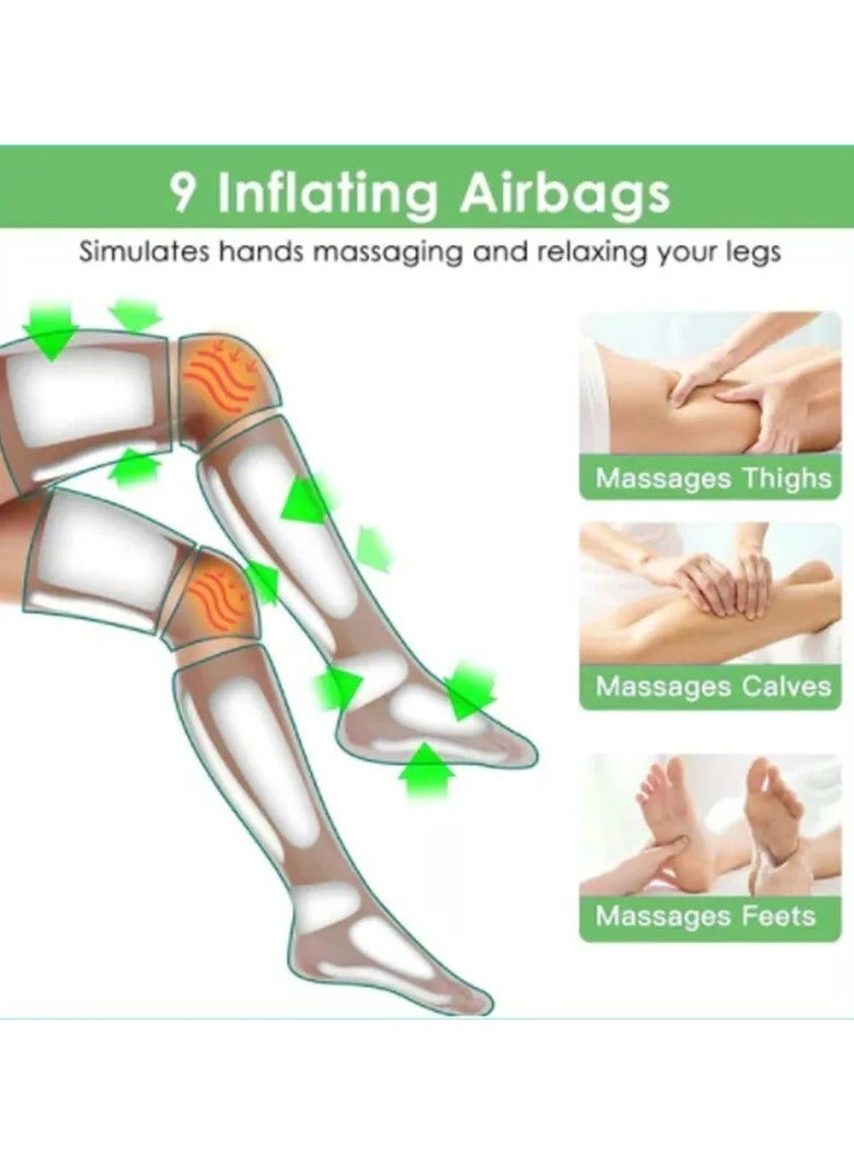 Sequential Air Compression Leg, Knee & Foot Massager w/ Heat 6 Modes Pain Relief  - Image 4