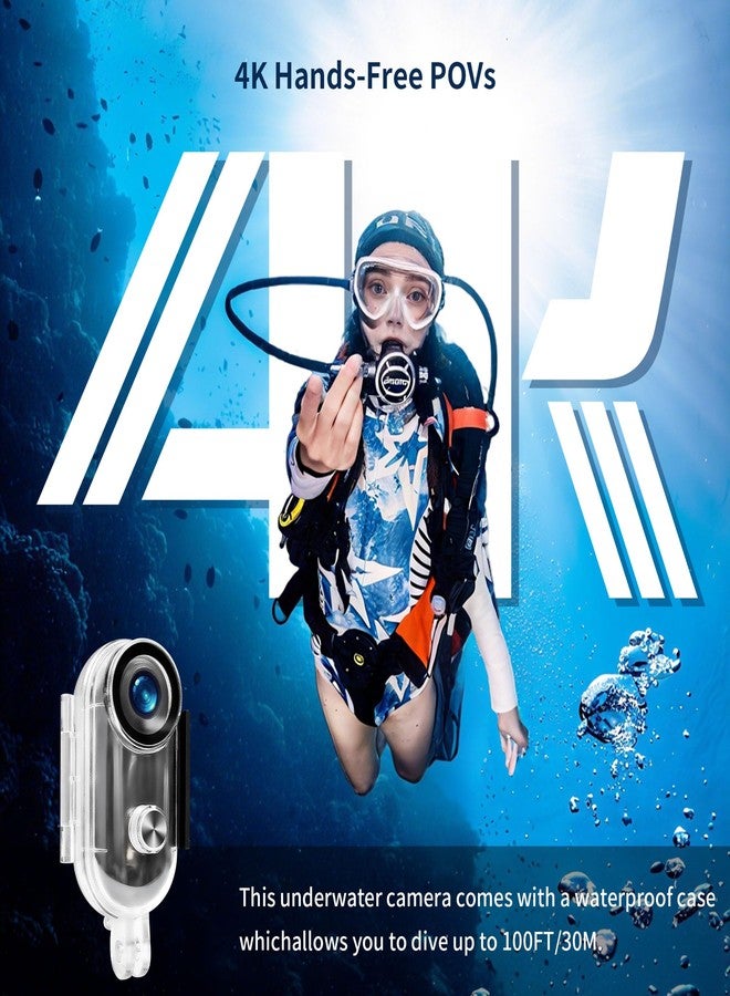Asdanalili Thumb Action Camera with Memory Card Mini Body Camera WiFi Magnetic Clip Wearable Hands-Free Recording POV Camera Waterproof case Mount Anywhere for Sports Vlogging Cycling (Black, 64, GB) - Image 3