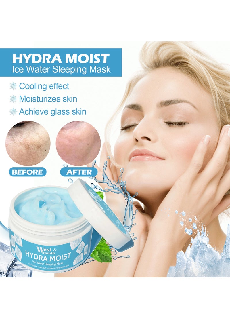 West&Month HYDRA MOIST Ice Water Sleeping Mask, 100g Fast absorbing.With cooling effect - Image 1