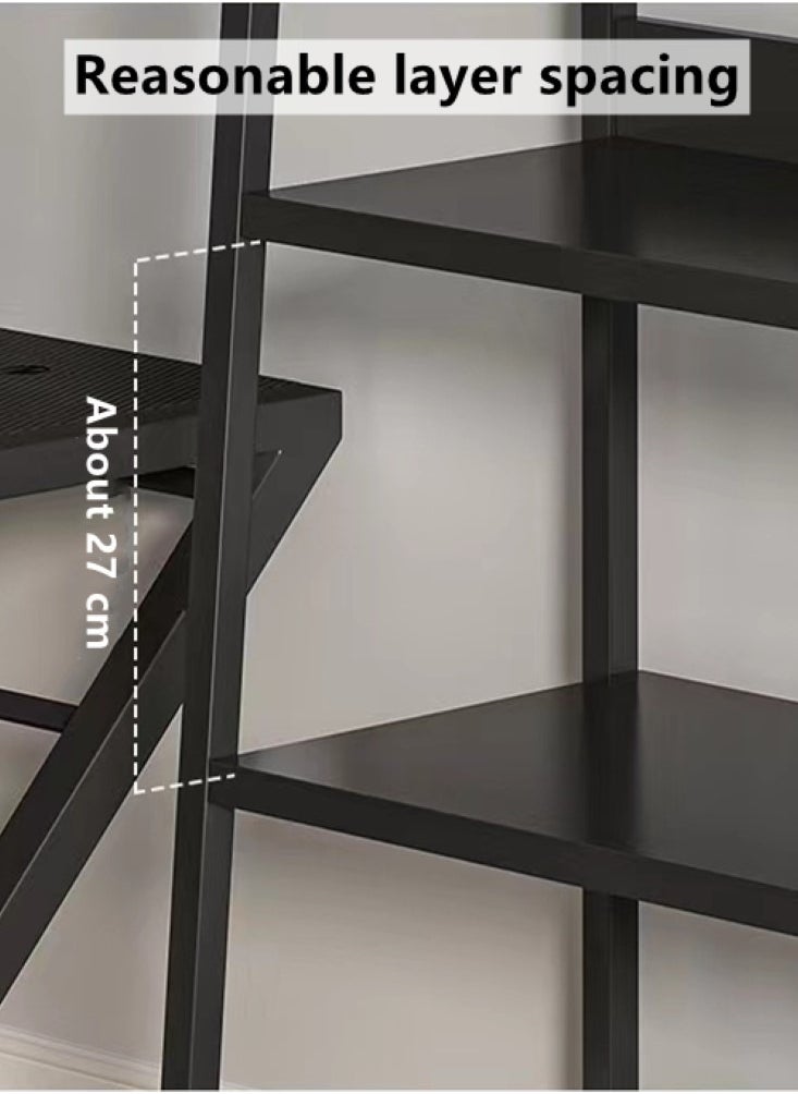 Kutis 4-Tier Simple Bookshelf Bookcase Living Room Storage Rack Black 60x30x97 cm  - Image 3