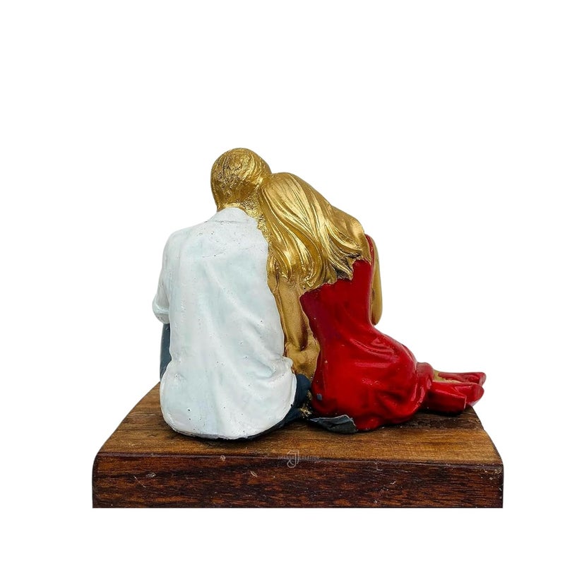 J JIYANSH CREATION J JIYANSH CREATION Valentine Day Special Sitting Love Couple Showpiece for Home Decor Valentine Day Gift Couple Statue Figurine Showpiece Height 13 CM Red - Image 4