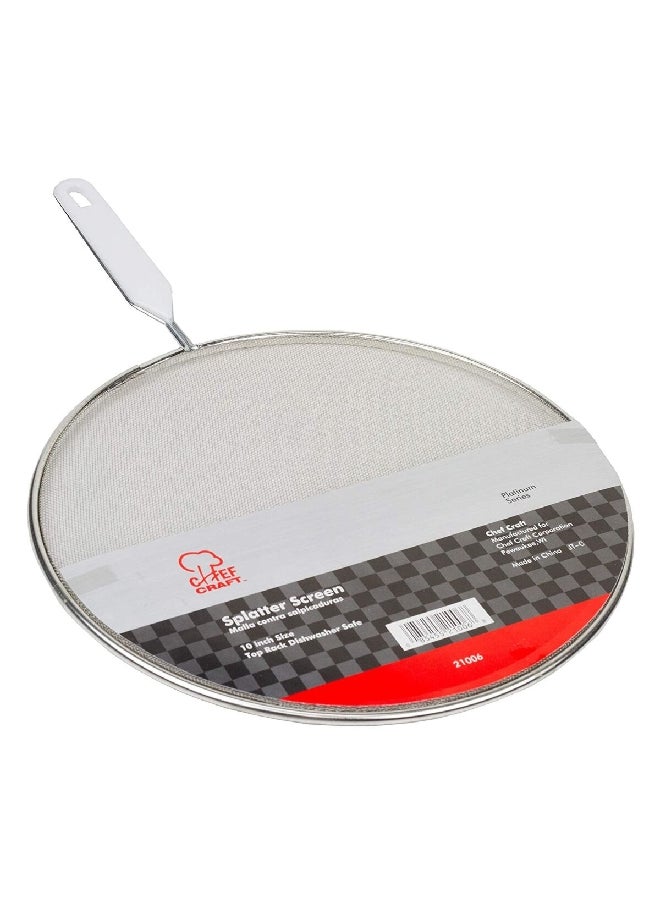Chef Craft Splatter Screen with Handle Silver 10 Inch 21006  - Image 3