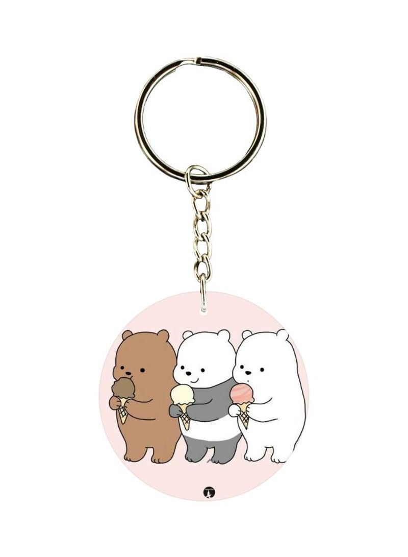 Teddy Bear Printed Keychain