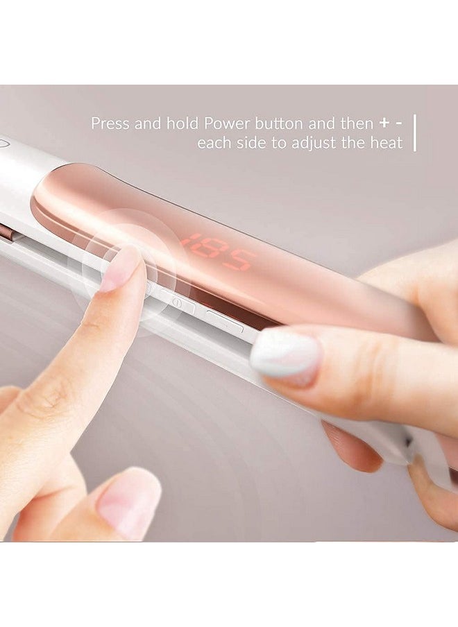 Lily England - Hair Straightener And Curler 2 In 1 212°F 446°F Adjustable Temperature Dual Voltage 1 Inch Ceramic Rose Gold Flat Iron Hair Straightener Curling Iron In One By Lily England - Image 1