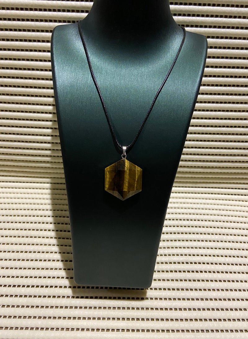 جوليري إيفريداي سلسال للجنسين بتعليقة من الحجر الطبيعي عين النمر مقاس السلسال 45 + 5 سم. - Image 1