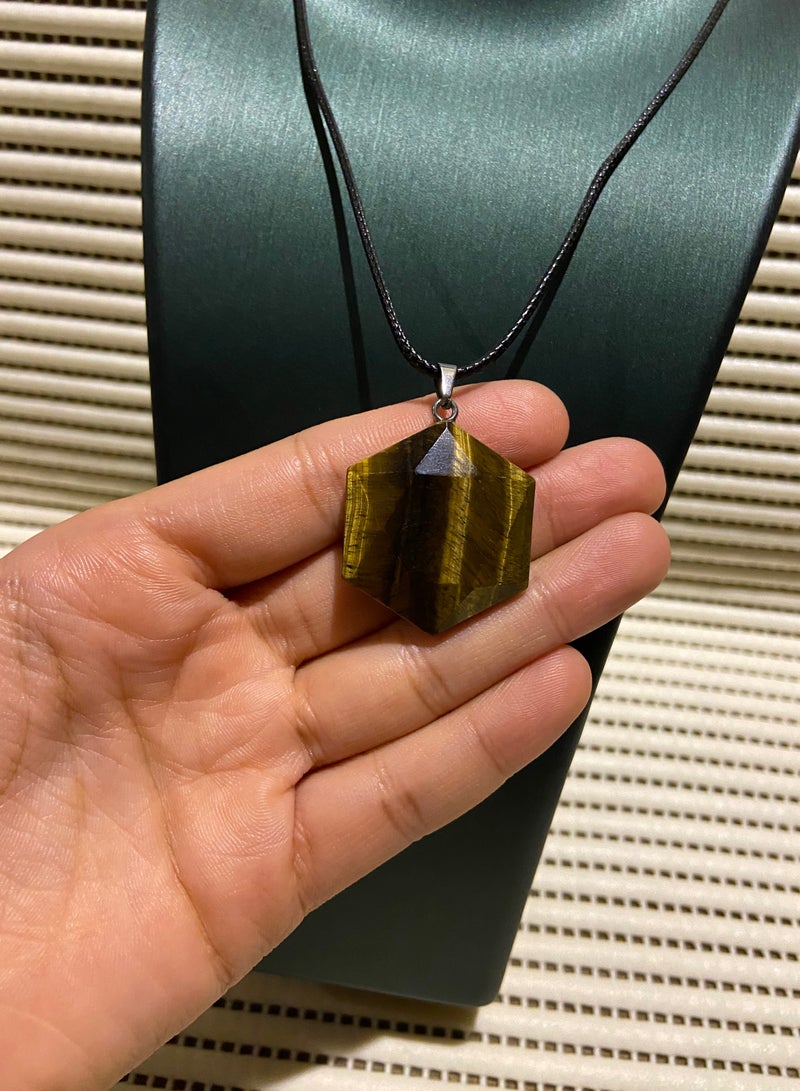 جوليري إيفريداي سلسال للجنسين بتعليقة من الحجر الطبيعي عين النمر مقاس السلسال 45 + 5 سم. - Image 3