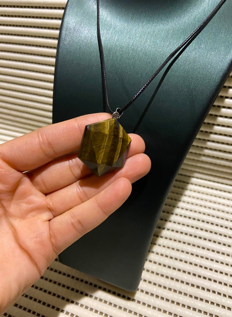 جوليري إيفريداي سلسال للجنسين بتعليقة من الحجر الطبيعي عين النمر مقاس السلسال 45 + 5 سم. - Image 4