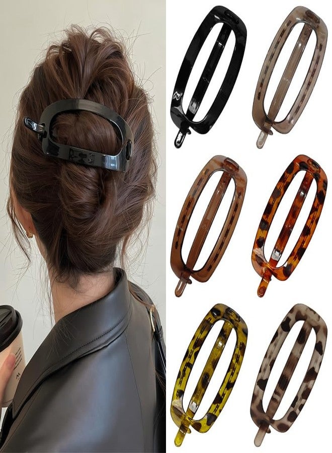 Melodio 6PCS Oval Hair Clip Set for Women - Full-Volume Back Bun Clamps, Elegant French Barrettes, Bobby Pins & Twist Clips, Non-Slip Hair Accessories for Thick Hair, Stylish Updo Tools - Image 1
