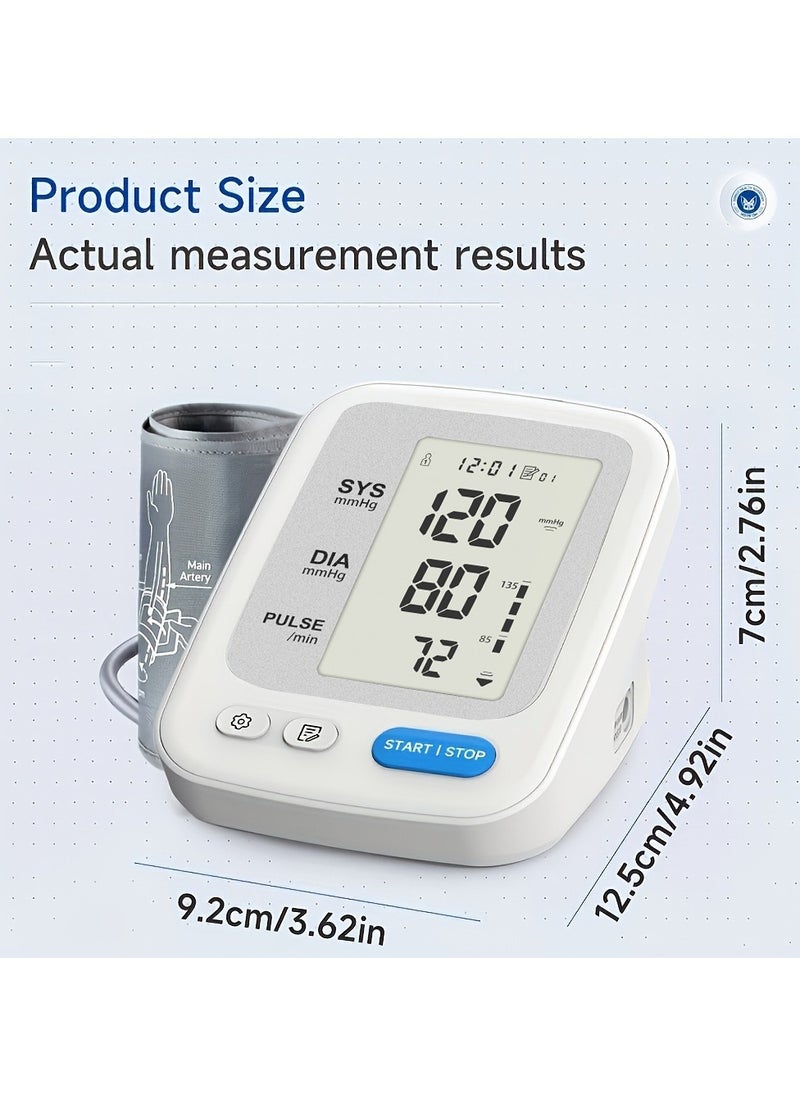 Blood Pressure Monitor Upper Arm Digital BP Machine for Adults Automatic Cuff with Memory and Pulse Rate