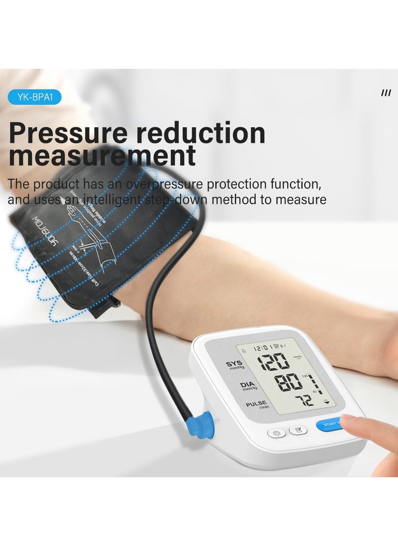 Blood Pressure Monitor Upper Arm Digital BP Machine for Adults Automatic Cuff with Memory and Pulse Rate