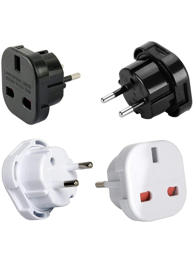 promass [2+2Pack]UK to European Plug Adapter,Travel Charger，10A/16A 240V Dual Inputs - Safe Grounded - Universal Socket - Image 1
