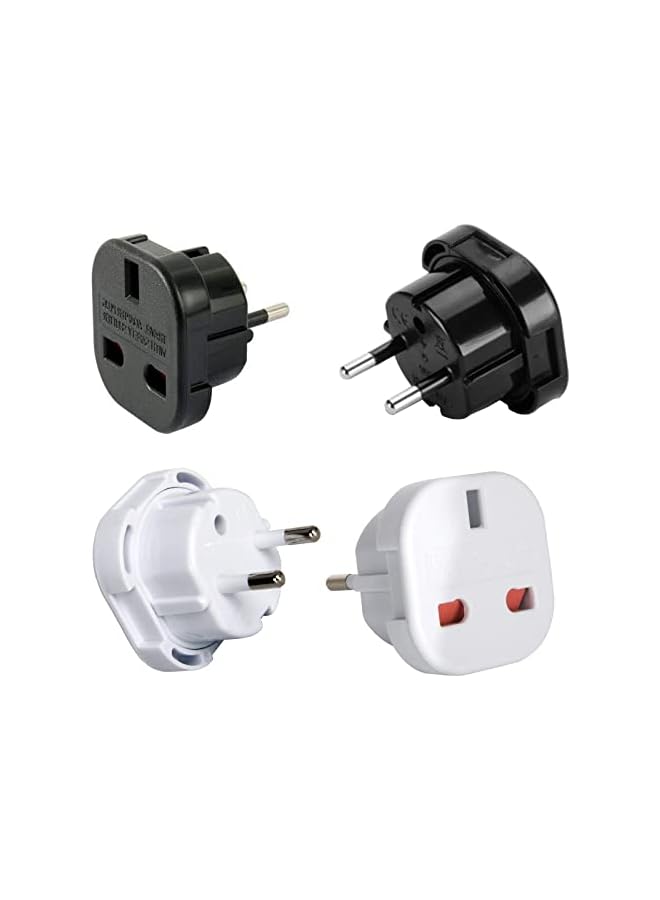 promass [2+2Pack]UK to European Plug Adapter,Travel Charger，10A/16A 240V Dual Inputs - Safe Grounded - Universal Socket - Image 2
