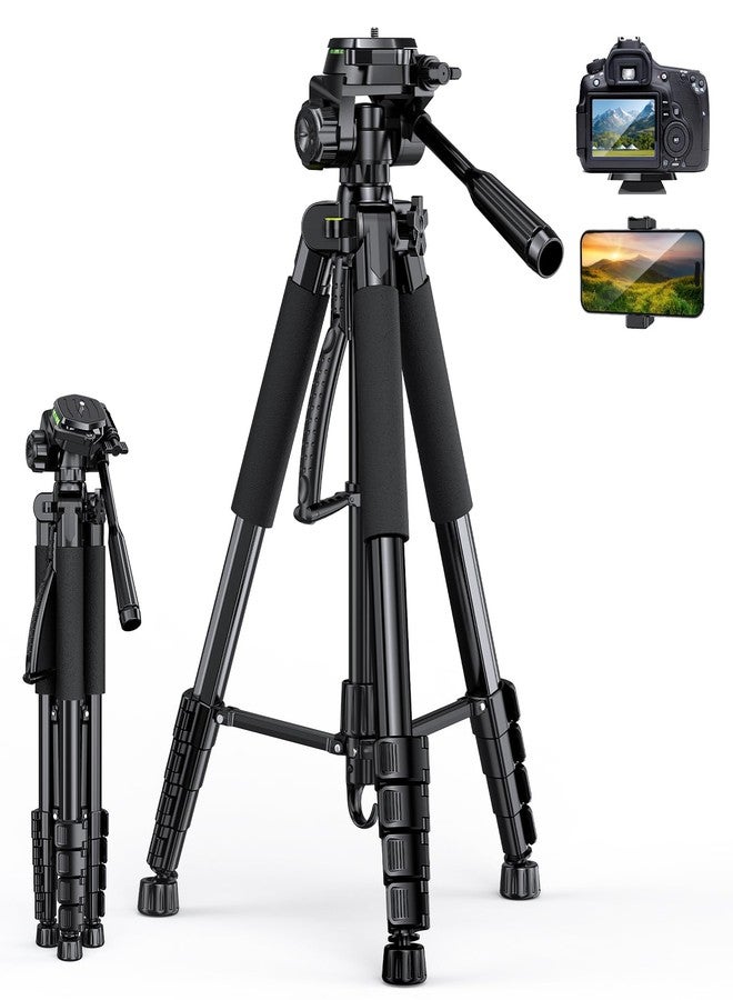 UBeesize 67ââ‚¬Â Camera Tripod with Travel Bag, Cell Phone Tripod with Wireless Remote and Phone Holder, Compatible with All Cameras, Cell Phones, Projector, Webcam, Spotting Scopes - Image 1
