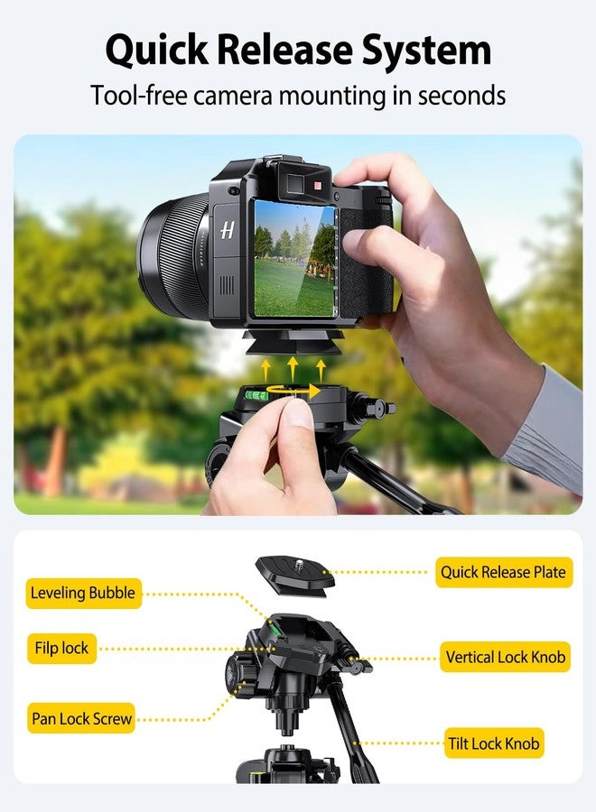 UBeesize 67ââ‚¬Â Camera Tripod with Travel Bag, Cell Phone Tripod with Wireless Remote and Phone Holder, Compatible with All Cameras, Cell Phones, Projector, Webcam, Spotting Scopes - Image 5