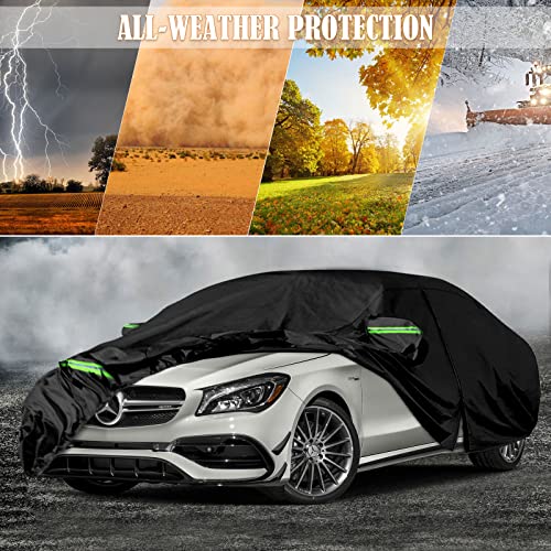 SPORTULI Waterproof Car Covers Replace for 2013-2025 Mercedes-Benz CLA 180 200 220 250, 6 Layers All Weather Car Cover with Zipper Door & Windproof Bands for Snow Rain Dust Hail Protection (CLA) - Image 5