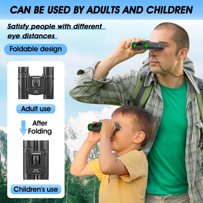 vundueh Mini Compact Binoculars for Adults and Kids - Waterproof High Powered Easy Focus Small Binocular, Ideal for Bird Watching, Hunting, Concert, Theater, Travel, Hiking, Sightseeing & Outdoor Sports - Image 2