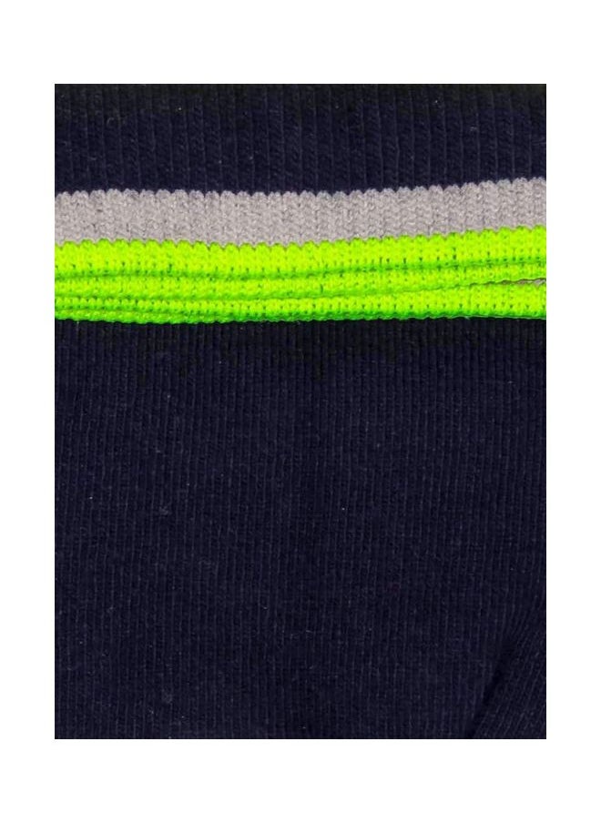 JOCKEY - Jockey Men Ankle Length Cotton Spandex And Nylon Socks 7051 01 Navy Neon and Green One Size Navy Neon And Green Red Pack of 1 - Image 1