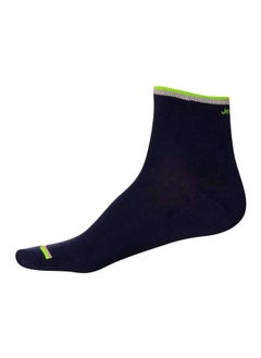 Jockey Men Ankle Length Cotton Spandex And Nylon Socks 7051 01 Navy Neon and Green One Size Navy Neon And Green Red Pack of 1