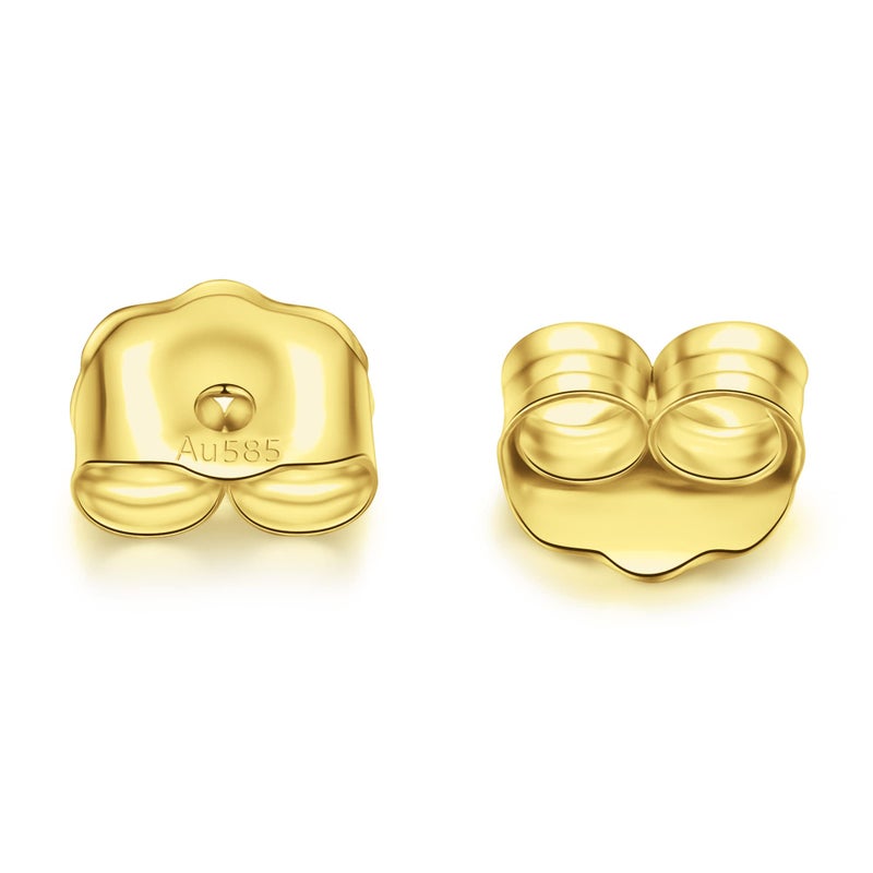 Gold Earring Backs 14K Real 017 Grams AU585 Butterfly Yellow Solid Earrings Backs Replacements for Studs 585 Hypoallergenic Pierced Secure 14K Yellow Gold