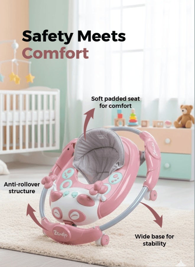 زينيث مشاية أطفال زينيتو - مساعد الخطوات الأولى متعدد الألوان | موسيقى، أضواء، ألعاب، مقعد مريح، عجلات قوية وارتفاع قابل للتعديل - Image 2