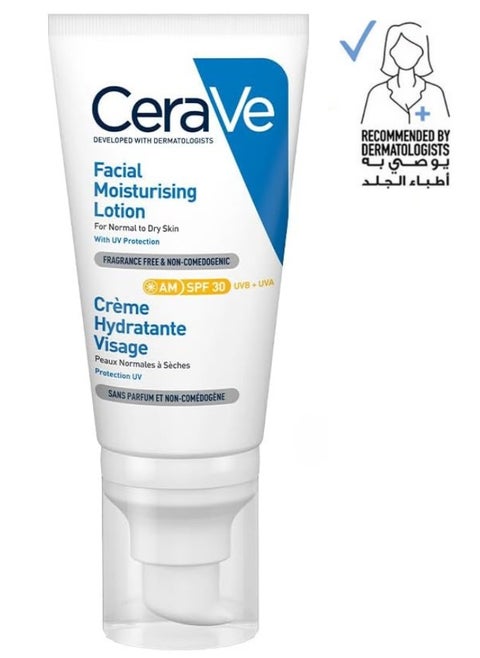 CeraVe Facial Moisturizing Lotion AM SPF 30, 3 oz, Daily Face Moisturizer with SPF.