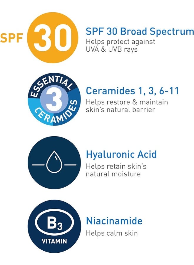 CeraVe Facial Moisturizing Lotion AM SPF 30, 3 oz, Daily Face Moisturizer with SPF.