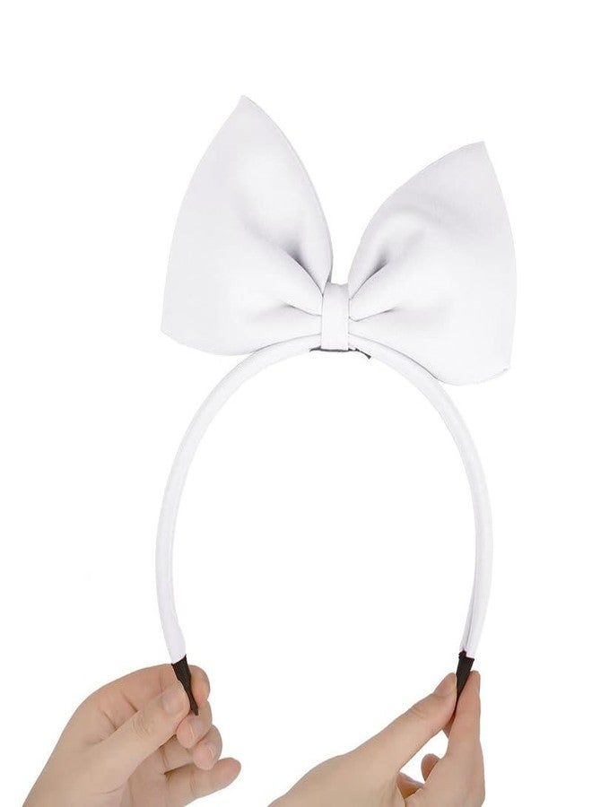 RECTYO GALLERY 1 pcs Hair Band Bow Headbands Headdress for Women and Girls, Perfect Hair Accessories for Party and Cosplay (white) - Image 4