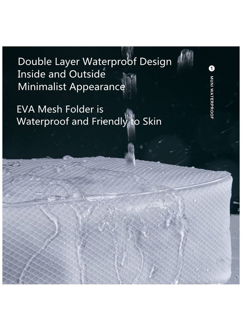 SYOSI 4 Pcs Cosmetic Cases Set, Makeup Organizer Bag Travel Case for Women, Beauty Makeup Cosmetic Accessories Organizer, White Transparent Toiletry Bags, Small Mesh Bag with Zippers (white) - Image 3