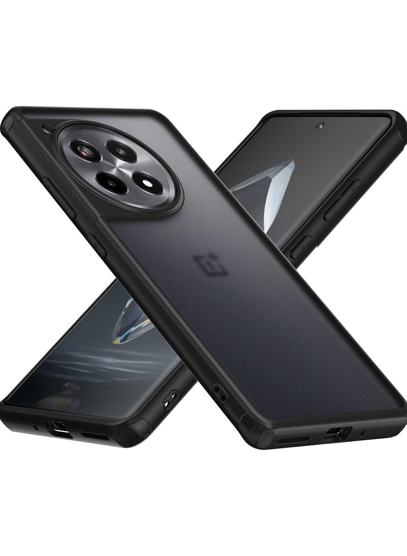 AROAQ Shield Frosted Acrylic Back Shock Proof Case Cover for OnePlus 12 (Black) - Image 1