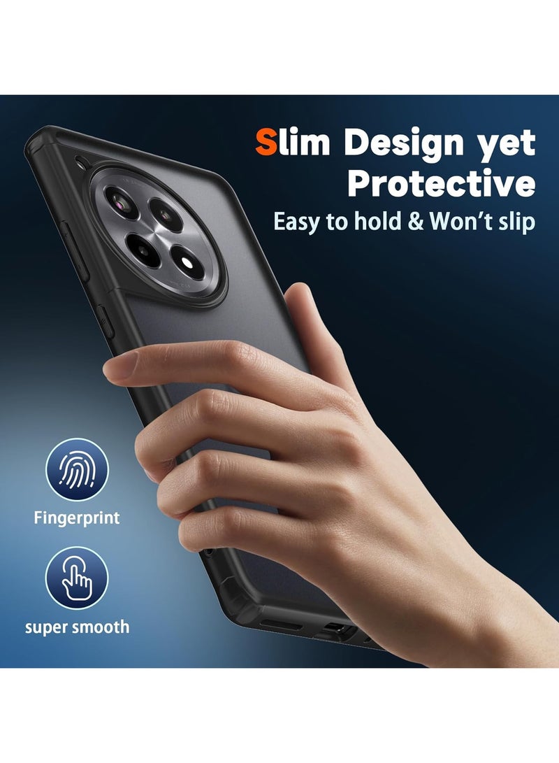 AROAQ Shield Frosted Acrylic Back Shock Proof Case Cover for OnePlus 12 (Black) - Image 5