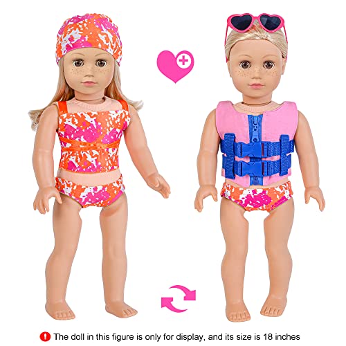 ebuddy 18 inch Doll Clothes and Accessories - Beach Themed Playsets Diving Suit (No Doll) - Image 3