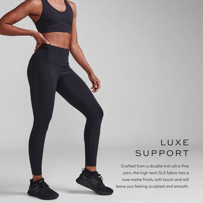 2XU Women's Form Stash Hi-Rise Compression Tight - Performance Activewear for Training, Improved Recovery - Black/Black - Image 4