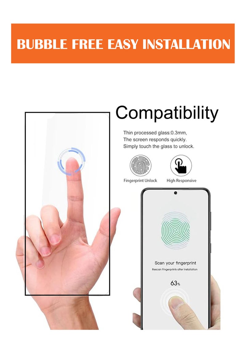 Generic - For Samsung Galaxy S24 Ultra - Fingerprint Unlock Compatibe Tempered Glass Screen Protector - Advanced Border-Less Full Edge to Edge ,Shatterproof , High Responsiveness , Higher Transparency , Quick to Install ,Anti-scratch and Bubble-free Screen Protector [100% Fingerprint Unlock]- Black - Image 1