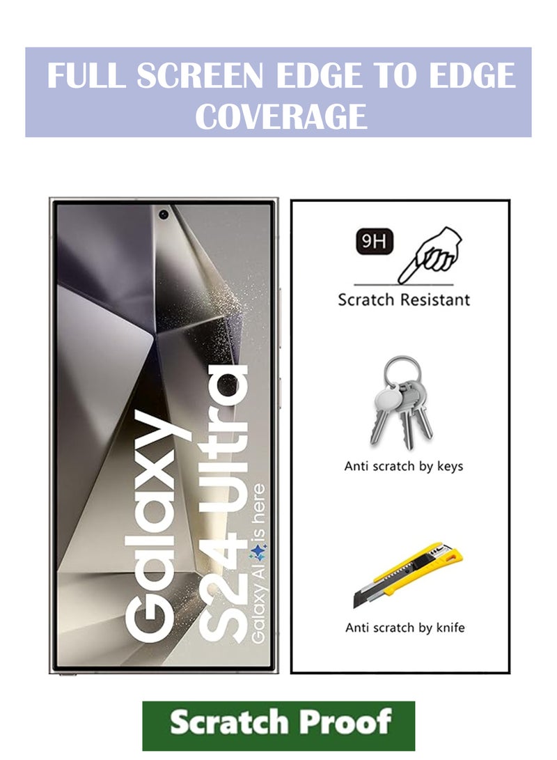 For Samsung Galaxy S24 Ultra - Tempered Glass Screen Protector - Advanced Border-Less Full Edge to Edge ,Shatterproof , High Responsiveness , Higher Transparency , Quick to Install ,Anti-scratch and Bubble-free Screen Protector - Image 2
