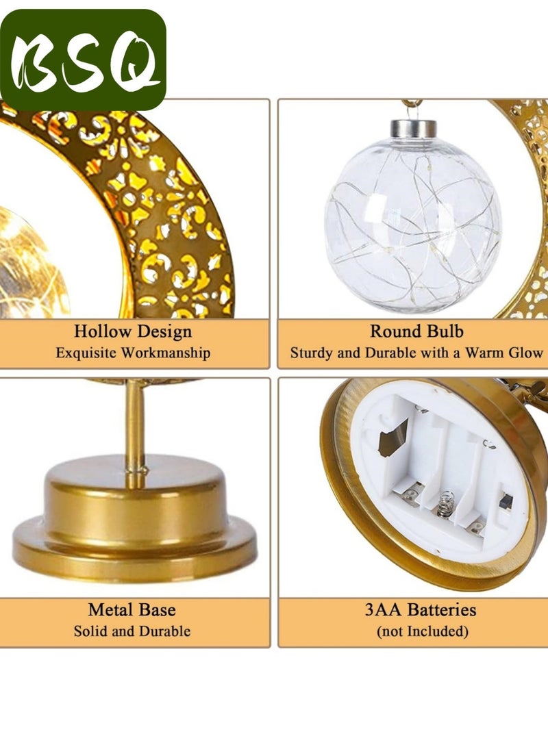 BSQ Ramadan Decorative LED Lights | Moon and Star Table Lamp | Moon Lamp | Magic Moon Lamp | Bedroom Half-Moon Lamp | Wireless Ramadan Moon-Shaped Table Lamp | Bedside Night Light | Suitable for Bedroom, Dining Room, Living Room, Party, Children's Room, and Office Decoration - Image 3