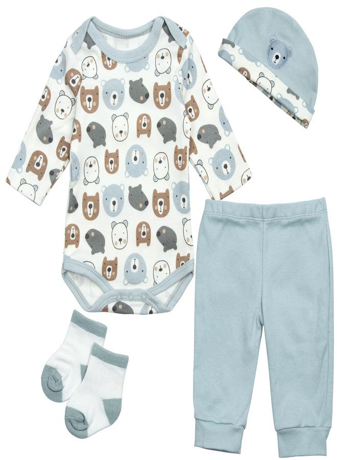 Pedolltree Reborn Baby Dolls Clothes Boy Bear Head 4 Pcs Set for 17-22 Inch Newborn Baby Dolls Boy Clothes Accessories Outfits - Image 2