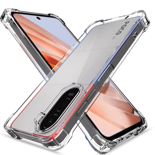 Pikkme Back Cover for Poco M7 Plus 5G PC + TPU Clear Transparent Raised Edges Shockproof Protective Phone Bumper Case(Transparent) - Image 1