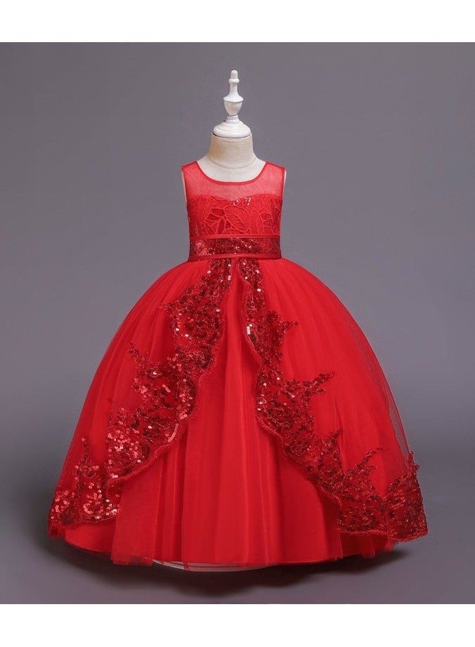 D'Daniela Red Sequin Gown Dress - Image 1