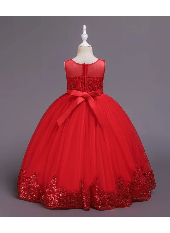 D'Daniela Red Sequin Gown Dress