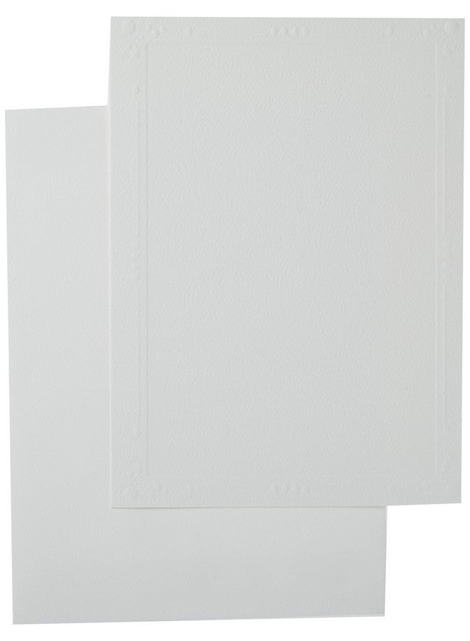 Strathmore Strathmore 105-680 Photo Mount Cards, White Decorative Embossed Border, 100 Cards & Envelopes  - Image 3