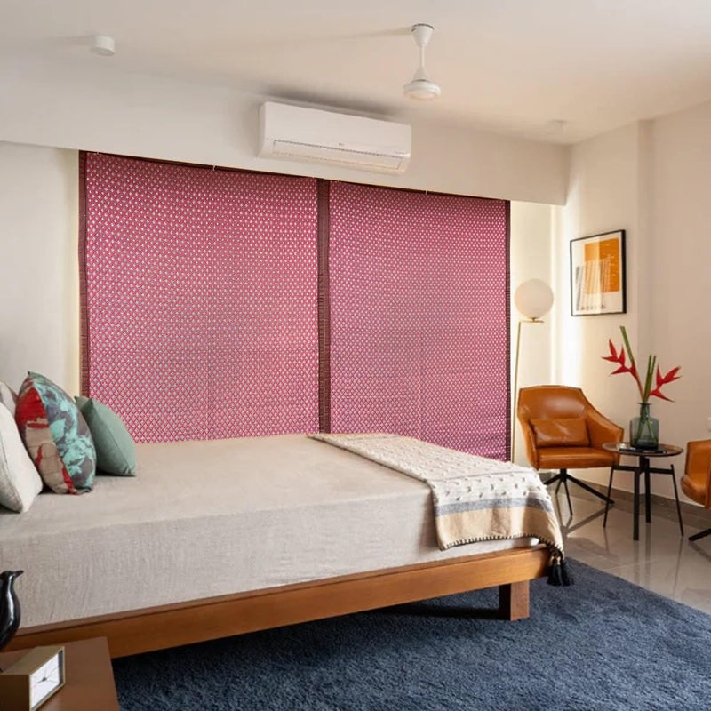 Aangad Bamboo Curtain with Parachute Nylon Fabric 100 Waterproof 98 Light Blockage 97 Micro Dust Proof Curtain Ideal for Office Outdoors Home 4 ft X 7 Ft - Image 4