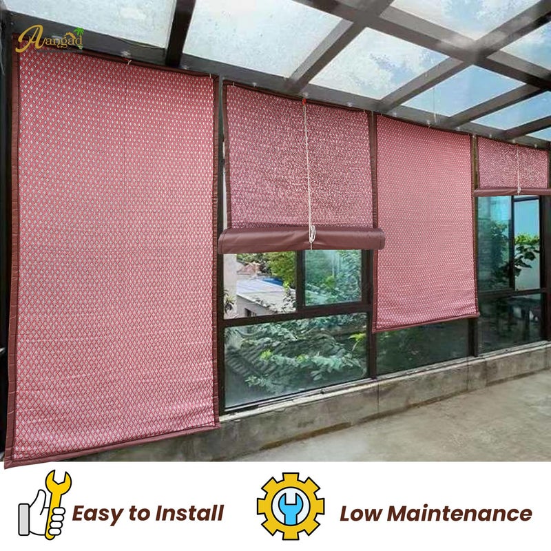 Aangad Bamboo Curtain with Parachute Nylon Fabric 100 Waterproof 98 Light Blockage 97 Micro Dust Proof Curtain Ideal for Office Outdoors Home 4 ft X 7 Ft - Image 5