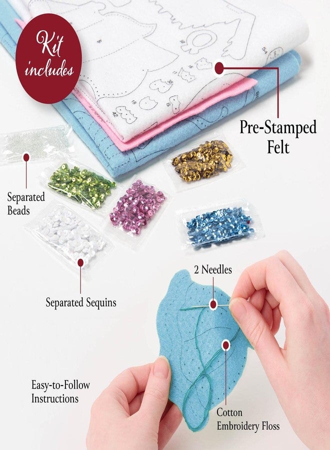 Bucilla Felt Applique Wreath Making Kit, Butterfly Bliss, Perfect for DIY Arts and Crafts, 89636E - Image 3