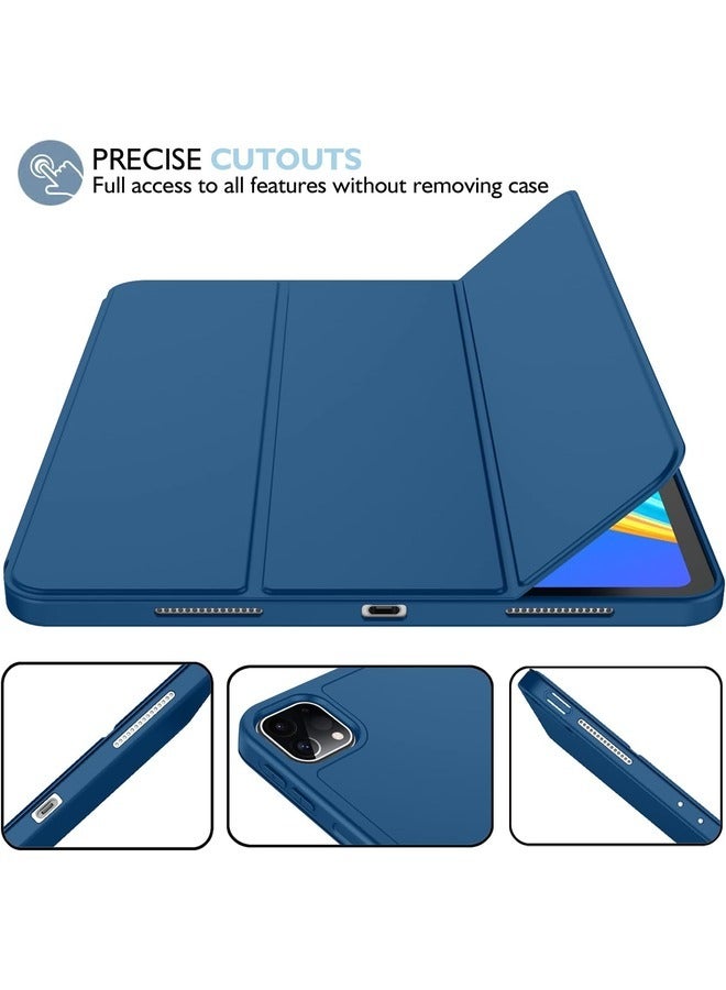 ELTRAZONE Navy Blue Smart Case for iPad Pro 11-Inch (2022/2021) – Trifold Stand with Pencil Holder, Soft TPU Back, Auto Wake/Sleep, and 2nd Gen Pencil Charging Support - Image 5