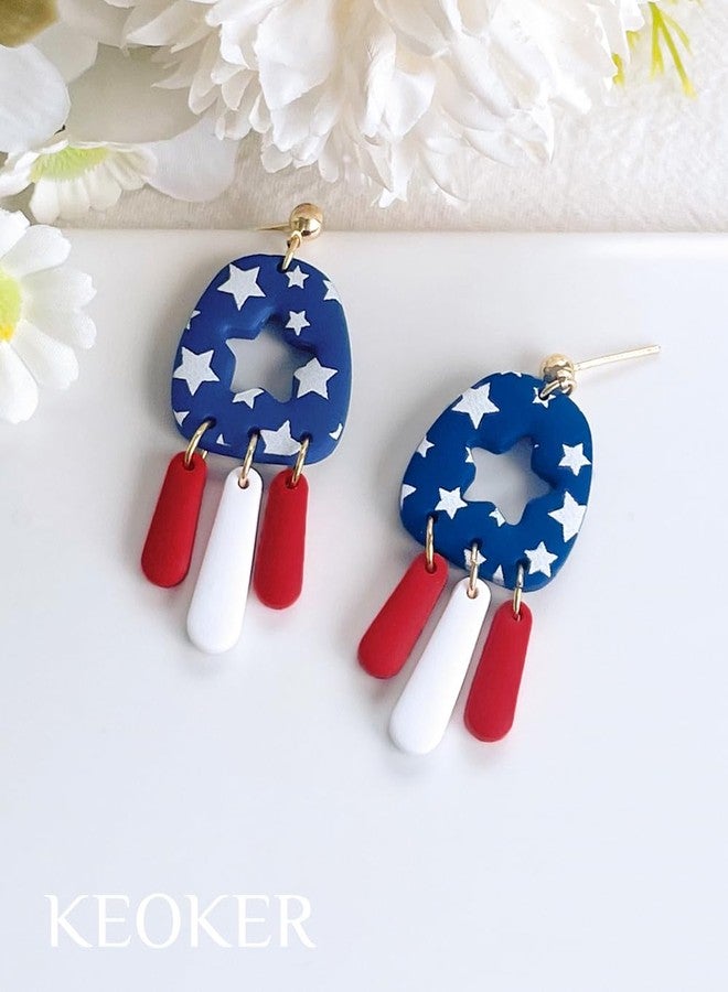 KEOKER Silk Screen Stencils for Polymer Clay Reusable Stars, 4th of July Star Silkscreen for Clay, Printing on Clay & Other Jewelry Clay Earrings Decoration, Each 5.5" X 3.4" (American Flag) - Image 4